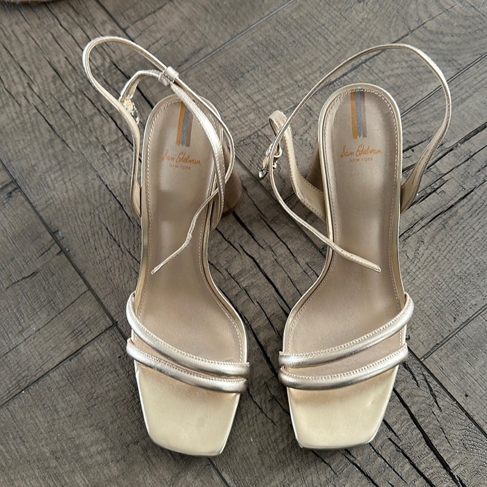 Sam Edelman Kia Block Heel - Gold